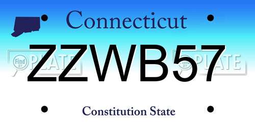 ZZWB57 Connecticut License Plate