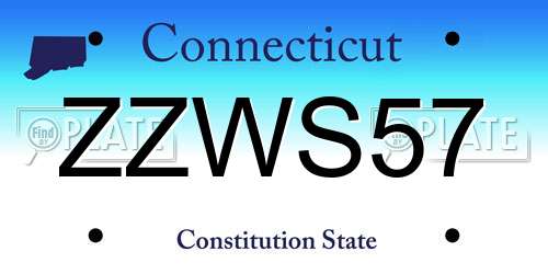 ZZWS57 Connecticut License Plate
