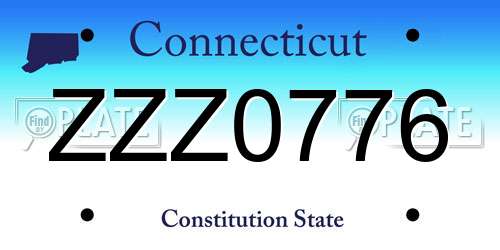 ZZZ0776 Connecticut License Plate