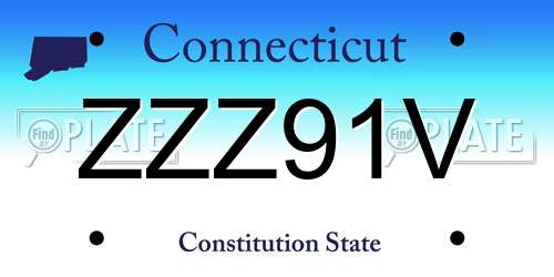 ZZZ91V Connecticut License Plate