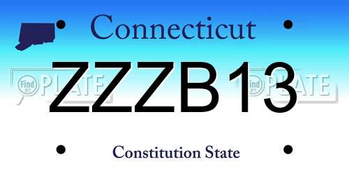 ZZZB13 Connecticut License Plate