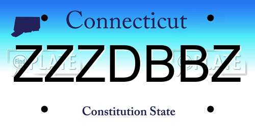 ZZZDBBZ Connecticut License Plate