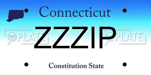 ZZZIP Connecticut License Plate