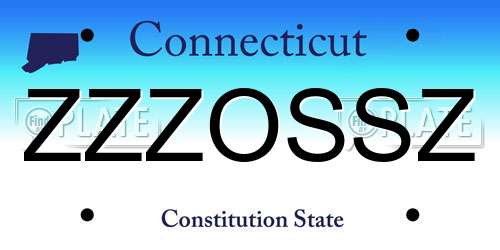 ZZZOSSZ Connecticut License Plate
