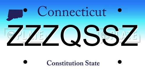 ZZZQSSZ Connecticut License Plate