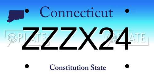 ZZZX24 Connecticut License Plate
