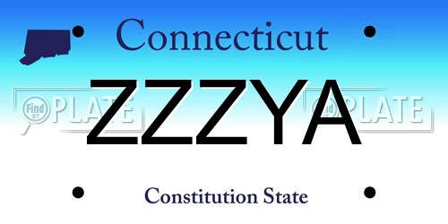 ZZZYA Connecticut License Plate
