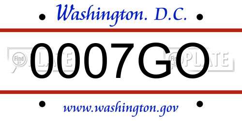 0007GO District Of Columbia License Plate