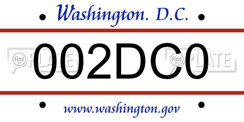 002DC0 District Of Columbia License Plate