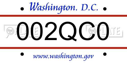 002QC0 District Of Columbia License Plate