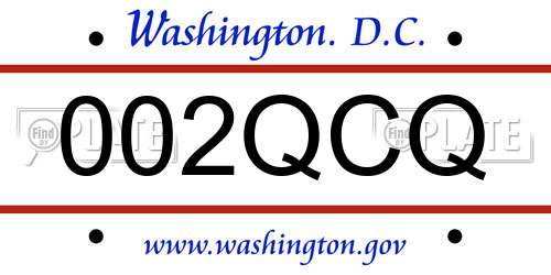 002QCQ District Of Columbia License Plate
