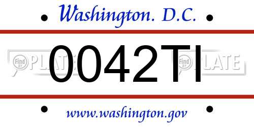 0042TI District Of Columbia License Plate