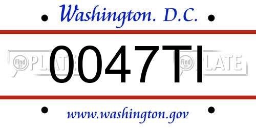 0047TI District Of Columbia License Plate