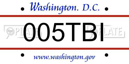005TBI District Of Columbia License Plate
