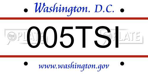 005TSI District Of Columbia License Plate