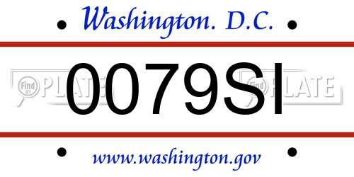 0079SI District Of Columbia License Plate