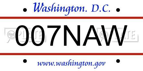 007NAW District Of Columbia License Plate