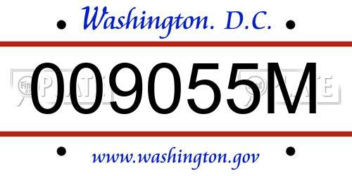009055M District Of Columbia License Plate