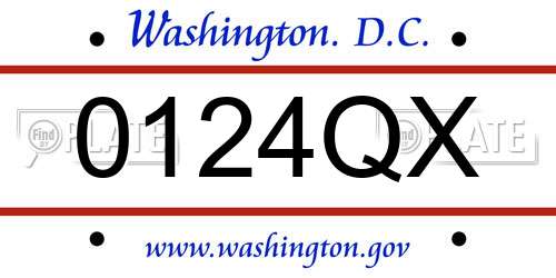 0124QX District Of Columbia License Plate