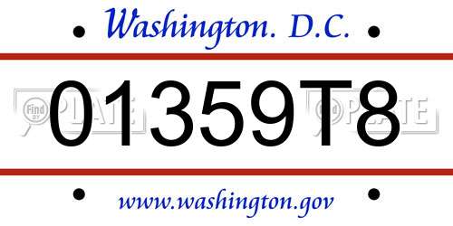 01359T8 District Of Columbia License Plate
