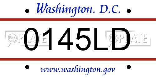 0145LD District Of Columbia License Plate