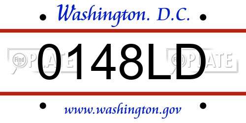0148LD District Of Columbia License Plate