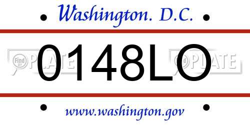 0148LO District Of Columbia License Plate