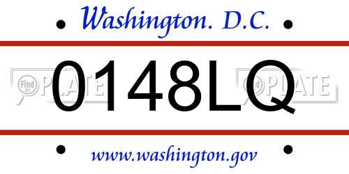 0148LQ District Of Columbia License Plate