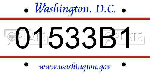 01533B1 District Of Columbia License Plate
