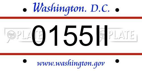 0155II District Of Columbia License Plate