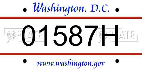 01587H District Of Columbia License Plate