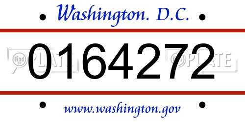 0164272 District Of Columbia License Plate