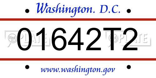 01642T2 District Of Columbia License Plate