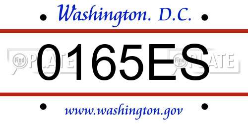 0165ES District Of Columbia License Plate
