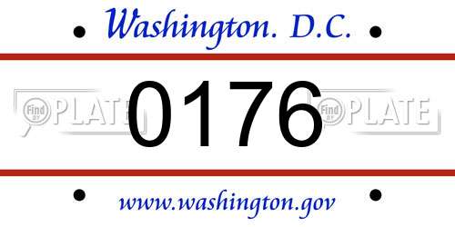 0176 District Of Columbia License Plate