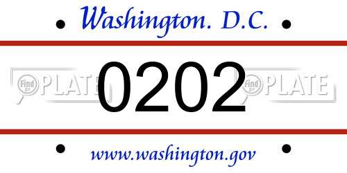 0202 District Of Columbia License Plate