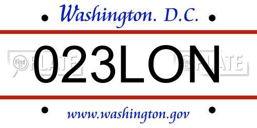 023LON District Of Columbia License Plate