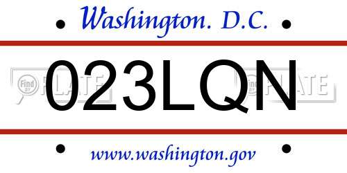 023LQN District Of Columbia License Plate