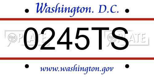 0245TS District Of Columbia License Plate