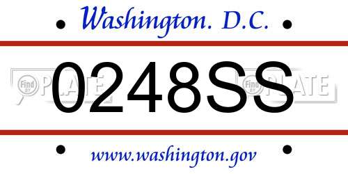 0248SS District Of Columbia License Plate