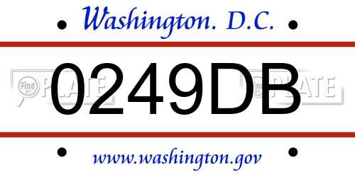 0249DB District Of Columbia License Plate