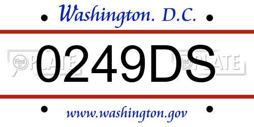 0249DS District Of Columbia License Plate