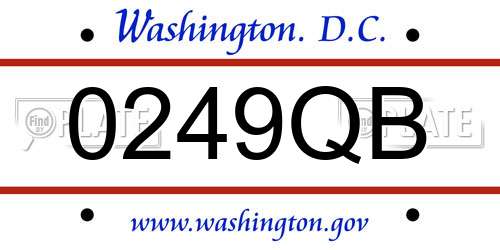 0249QB District Of Columbia License Plate