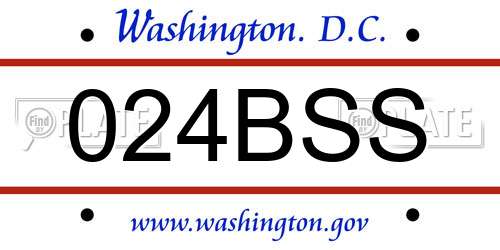 024BSS District Of Columbia License Plate