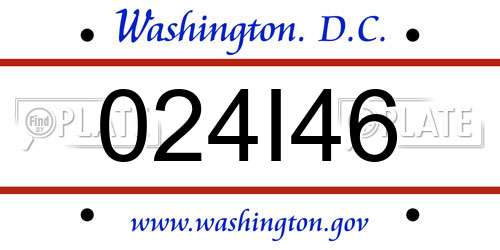 024I46 District Of Columbia License Plate