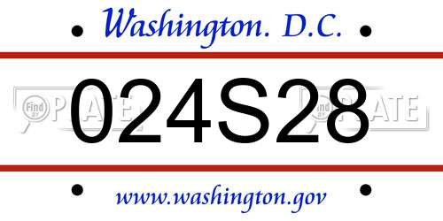 024S28 District Of Columbia License Plate