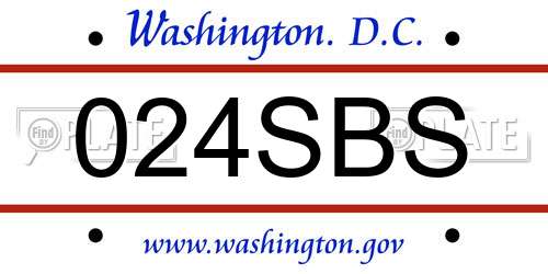 024SBS District Of Columbia License Plate