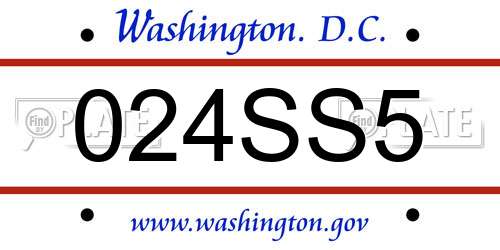 024SS5 District Of Columbia License Plate