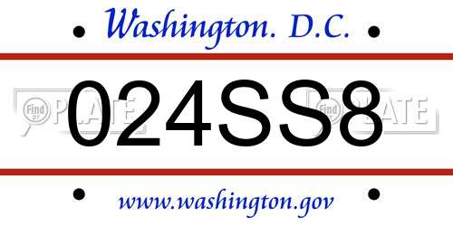 024SS8 District Of Columbia License Plate