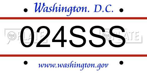 024SSS District Of Columbia License Plate